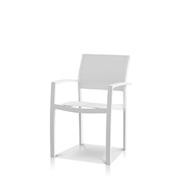 Dining Arm Chair Tex White Frame / White Phifertex Sling